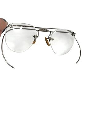 B&L Bausch & Lomb Frames vintage 1/10 12k GF Silver rimless prescription Glasses